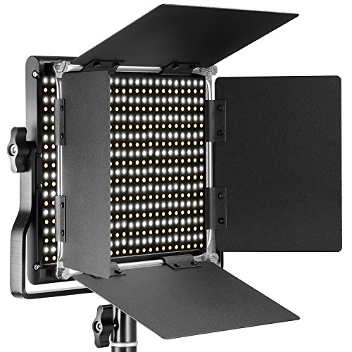 Neewer Dimmbare Bi-farbige LED mit u-Haltewinkel und Barndoor Berufsvideo-Licht für Studio, Videoaufnahmen, haltbare Metallrahmen, 660 LED Perlen, 3200-5600K, CRI 96+ (EU-Stecker) von NEEWER