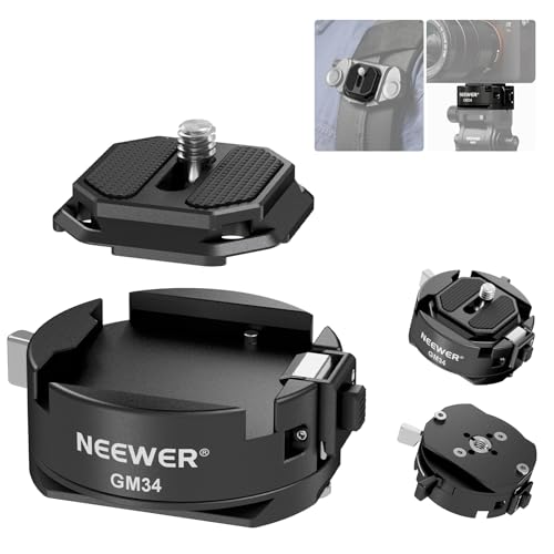 Neewer GM34 Kamera-Schnellwechselplatten-Set, Schnellschalter, automatische Verriegelung, quadratische QR-Halterungsplatte mit Arca-Typ-Klemmbasis, kompatibel mit Arca Swiss Peak Design Capture V3 Neewer GM34 Kamera-Schnellwechselplatten-Set, Schnellschalter, automatische Verriegelung, quadratische QR-Halterungsplatte mit Arca-Typ-Klemmbasis, kompatibel mit Arca Swiss Peak Design Capture V3 von NEEWER