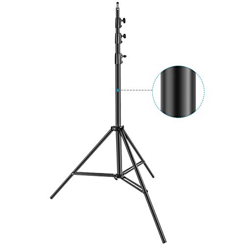 Neewer Heavy Duty Light Stand, Aluminiumlegierung 4m einstellbare Fotografie Stativ mit eingebautem Federkissen und 1/4" Schraube für Studio LED-Licht, DSLR-Kamera, maximale Belastung: 10kg Schwarz von NEEWER