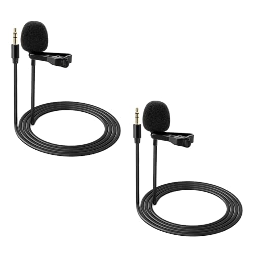 NEEWER 2 Pack Wired Lavalier Ansteckmikrofon kompatibel mit DJI Mic Sender drahtlose kompatibel mit Rode Wireless GO II 2, kabelgebundenen Mini Mic mit omnidirektionalem Kondensator für YouTube, CM5 von NEEWER