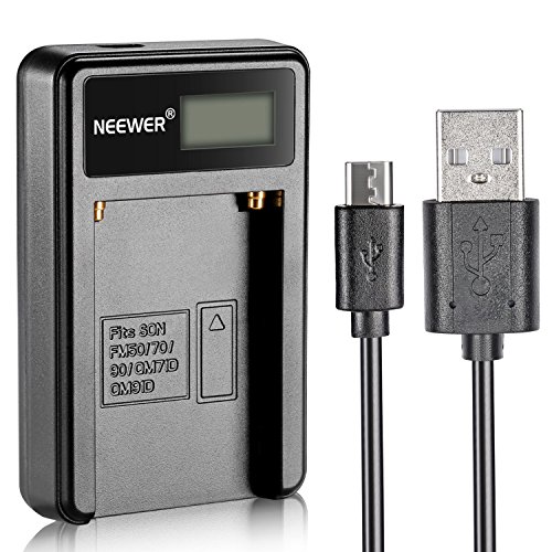 Neewer Micro USB Ladegerät für Sony NP-F550/F750/F960/F970, NP-FM50/FM70/FM90, QM71D, 91D, NP-F500H/F55H Batterien von NEEWER