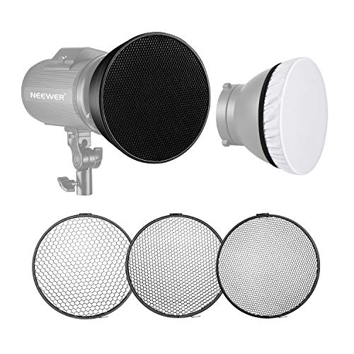 Neewer Standardreflektor 7 Zoll/18cm weicher Diffusor mit 20/40/60 Grad Wabengitter für Bowens Montage Studio Blitzlicht Monolight Neewer Standardreflektor 7 Zoll/18cm weicher Diffusor mit 20/40/60 Grad Wabengitter für Bowens Montage Studio Blitzlicht Monolight von NEEWER