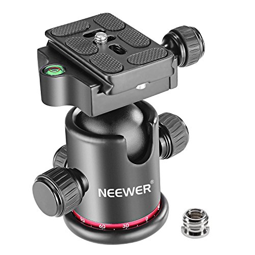 Neewer Stativköpfe Berufsmetall 360 Grad drehbarer Panoramakugelkopf mit 1/4" Schnellwechselplatte und Wasserwaage, bis 8 KG für Stativ Einbeinstativ Schiebenregler DSLR Kamera Camcorder von NEEWER