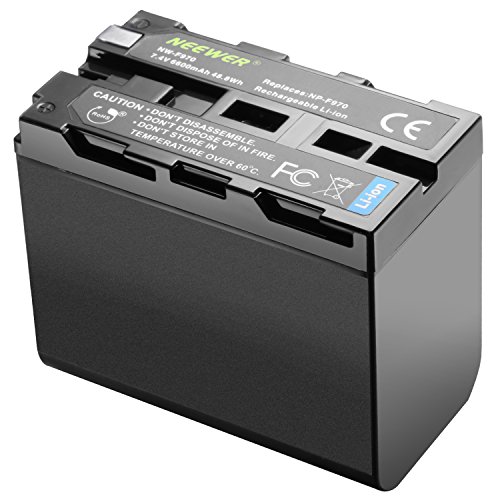 NEEWER 6600mAh Li-Ion Akku, Ersatzakku Kompatibel mit Sony NP-F970 NP-F960 NP-F975 NP-F570 NP-F750 NP-F770, passend für NEEWER CN160 NW759 74K 760 FW759 74K 760 LED Videoleuchte, Monitor von NEEWER