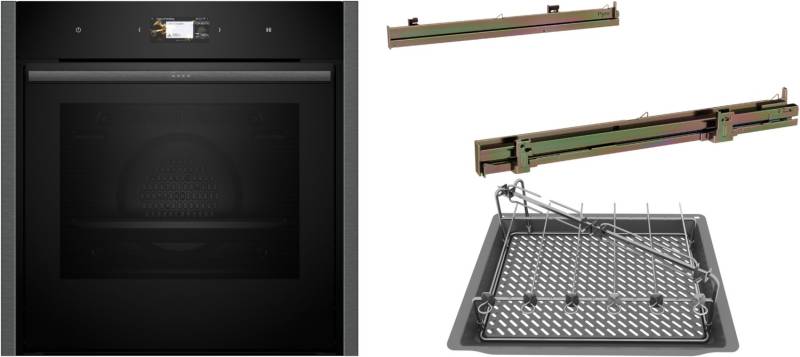 BBQSET3 Einbaubackofen bestehend aus B64CS71G0K+Z1608CX0+Z11CG10X1 graphit-grey / A+ von NEFF