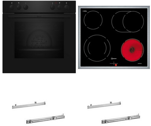 HMK120 Herdset bestehend aus E1DCA0AK3+M16SRF0M0+2xZ11TI15X0 schwarz + edelstahl / A HMK120 Herdset bestehend aus E1DCA0AK3+M16SRF0M0+2xZ11TI15X0 schwarz + edelstahl / A von NEFF