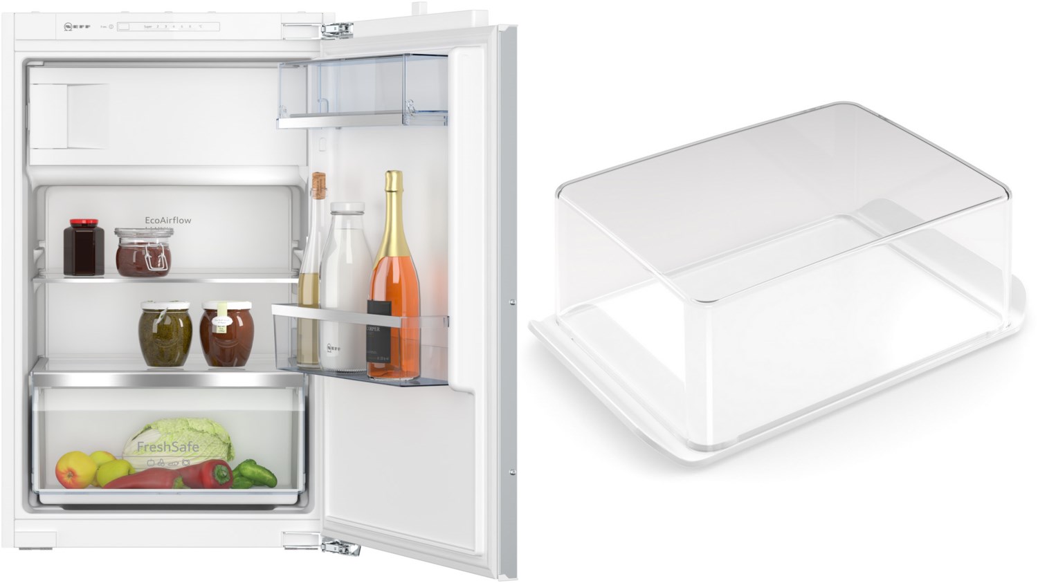 KMKL88GF1 Einbau-Kühlschrank mit Gefrierfach bestehend aus KI2222FE0 + KSGG0MZ0 weiß / E von NEFF