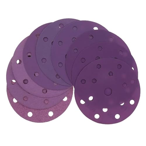 NEFLUM 6 Zoll 15 Löcher Haken Und Schleifenscheibenpapier-Kit 90 PCs 40-800 Körnchen Sortiertes Sandpapier Für Zufälligen Umlaufbahnschleifer von NEFLUM