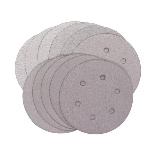 NEFLUM 6 -Zoll -Haken- Und Schleifen -Schleifpapier 6 Loch 40 Stk Schleifpapier Sortiert 60/80/100/120/180/240/320/400 Körnchen Zum Polieren Von Metallholz,100 von NEFLUM