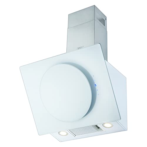 NEG Dunstabzugshaube KF106-ATW (Umluft/Abluft) weiß 60cm kopffrei, Randabsaugung, Glas-Front, 3 Motorstufen sehr leise, mit Doppel-Filter System Fettfilter vorne und unten von NEG