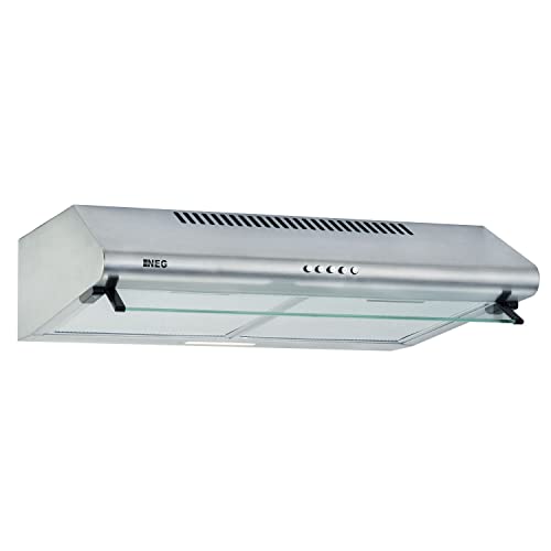 NEG Dunstabzugshaube NEG15-ATRS (silber) Edelstahl-Unterbau-Haube (Abluft/Umluft) und LED-Beleuchtung (60cm) Unterschrank- oder Wandanschluss von NEG