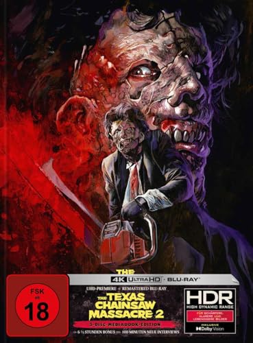 The Texas Chainsaw Massacre 2 - 4K UHD Exklusiv Uncut Mediabook + 2x Blu-ray (remastered Blu-ray) Timo Wuerz Artwork - 3 Disc von NEIN