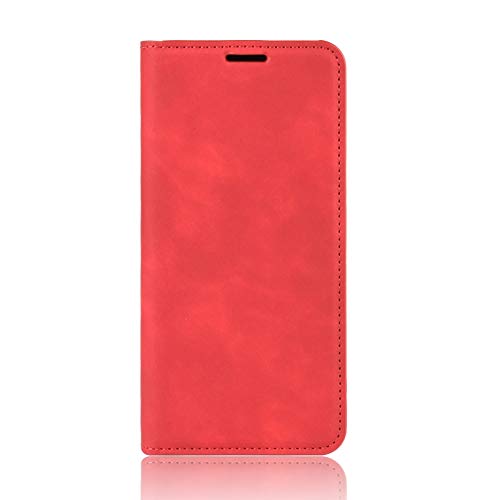 neinei Handyhülle für Oppo A74 4G Hülle,Premium Lederhülle Klapphülle mit [Magnetisch] [Kartenschlitz],PU/TPU Einfaches Design Schutzhülle Flip Folio Cover Case,Rot von NEINEI