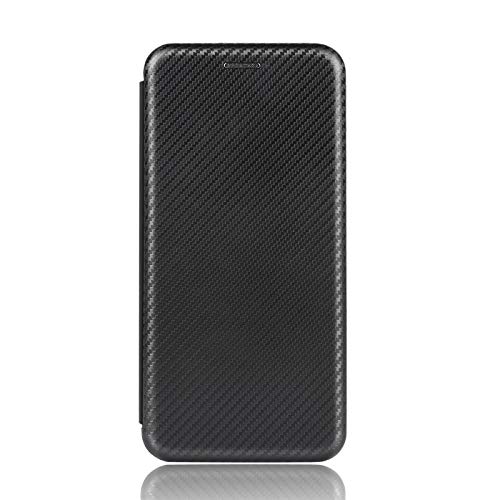 neinei Hülle für Asus Zenfone 8 Handyhülle,Premium Kohlefaser LederHülle Wallet mit Kartenfach & Magnetisch & Standfunktion,PC/TPU Flip Stoßfest Schutzhülle Cover Case,Schwarz von NEINEI