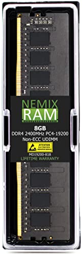 8GB (1x8GB) DDR4-2400MHz PC4-19200 Non-ECC UDIMM 1Rx8 1.2V Unbuffered Memory for Desktop PC by NEMIX RAM von NEMIX RAM
