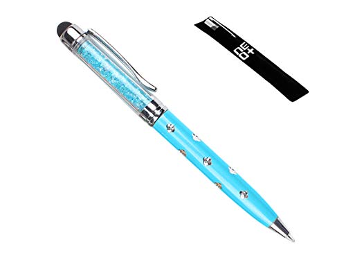 2-in-1-Kapazitive Touchscreen-Eingabestift und Kugelschreiber mit Swarovski-Kristallen, mit 2 Nachfüllern blau von NEO+