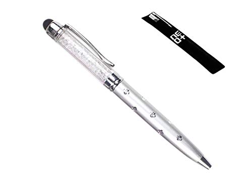 2-in-1-Kapazitive Touchscreen-Eingabestift und Kugelschreiber mit Swarovski-Kristallen, mit 2 Nachfüllern silber von NEO+