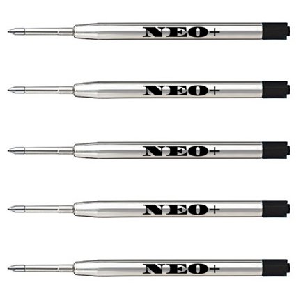 Ersatz-Minen für Kugelschreiber, qualitativ hochwertig, schwarz, 5 Stück Auch geeignet für Parker Kugelschreiber von NEO+
