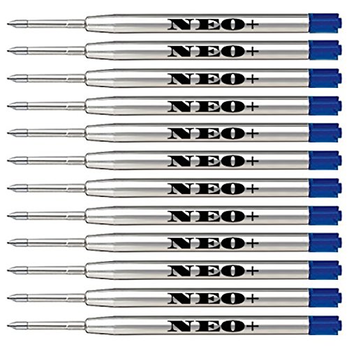 Hochwertige Kugelschreiber-Nachfüllungen, billig, aber langlebig, 12 Stück, Punkt 0,7. Kompatibel mit Parker Ball Pen Too. G2 Style Nachfüllung (12 x Blaue tinte) von NEO+