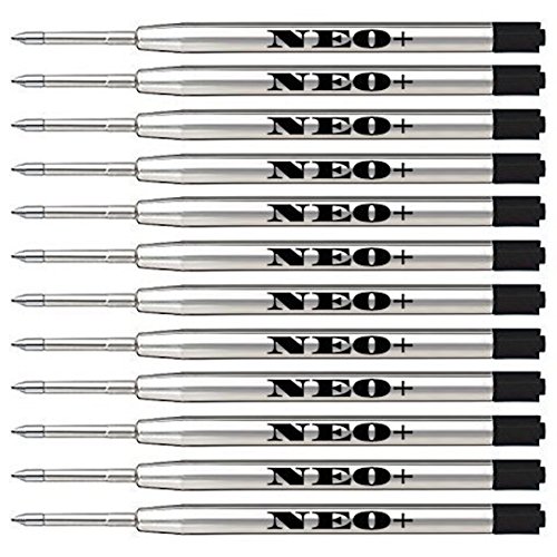 Hochwertige Kugelschreiber-Nachfüllungen, billig, aber langlebig, mittlerer Punkt. Kompatibel mit Parker Kugelschreiber auch. G2 style (12 x Schwarze Tinte) von NEO+