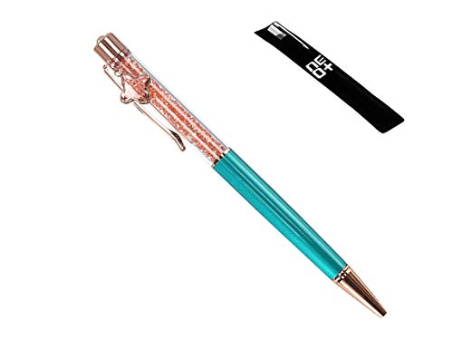 Hochwertiger Kugelschreiber mit Swarovski-Kristallen, inklusive 1 Minen und Stiftetasche Peacock Anhänger von NEO+