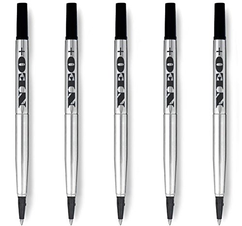 Hochwertiger Quink-Rollerball-Stift füllt Feinspitze 0.5 mm nach - Kompatibel mit Parker (5 x SCHWARZE TINTE) von NEO+