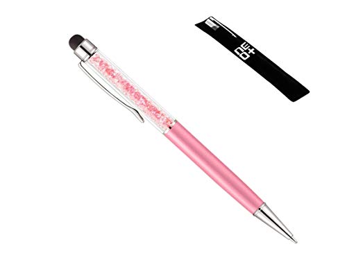 Hochwertiger kapazitiver 2-in-1-Touchscreen-Stift und Kugelschreiber mit Kristallen. Stift Beutel und Stift Nachfüllung enthalten (Babyrosa) von NEO+