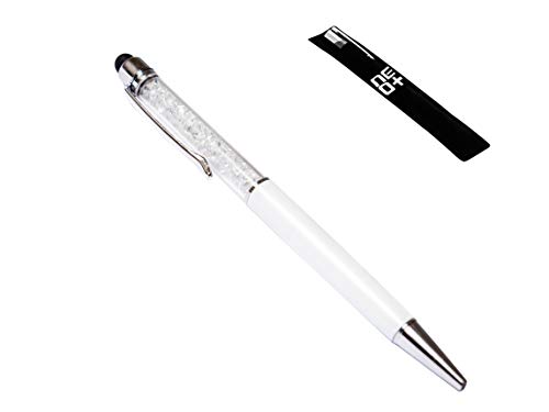 Hochwertiger kapazitiver 2-in-1-Touchscreen-Stift und Kugelschreiber mit Kristallen. Stift Beutel und Stift Nachfüllung enthalten (WEIB) von NEO+