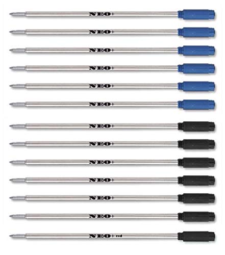 Kugelschreiberminen 8513, kompatibel mit Cross Pen 6 x Blue Ink, 6 x Black Ink + 1 x Red Ink CR 6 x Blue Ink + 6 x Black Ink + 1 x Red Ink von NEO+