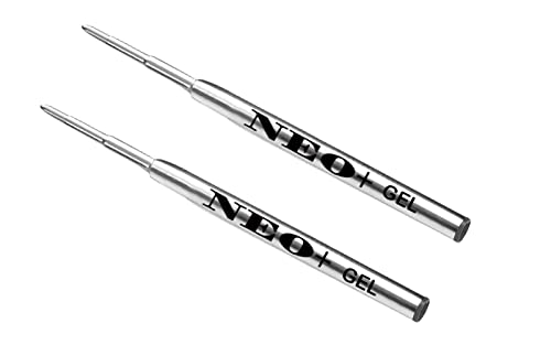 NEO+ Kugelschreiberminen kompatibel mit Montblanc Kugelschreiberminen mit 0,5 mm Spitze kompatibel mit Montblanc Biros (2 x schwarze Gel-Tinten) von NEO+