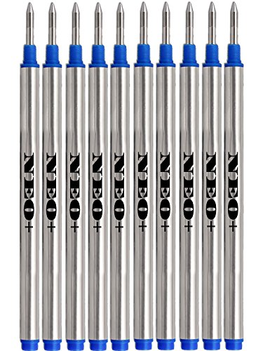 NEO+ Nachfüllen des Stifts Kompatibel mit MontBlanc Rollerball Kugelschreibern: Solitaire, Noblesse, Generation, Scent, Bohème, Classic, StarWalker, Jinhao, Gullor ROLLERBALL (10 BLAUW TINTEN) von NEO+