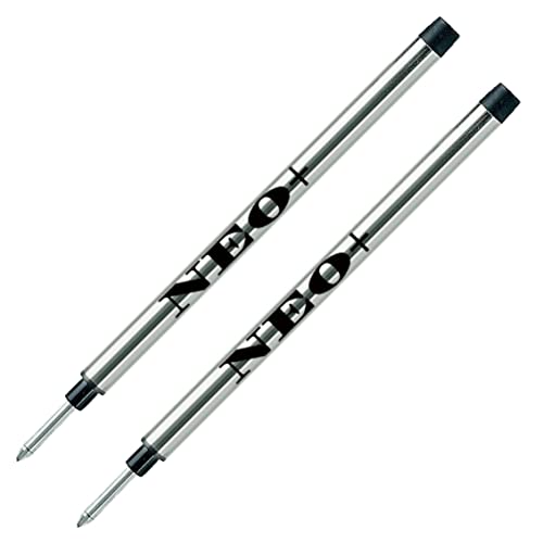 NEO+ Tintenroller, 2 Stifte, schwarze Tinte, kompatibel mit Dupont-Tintenroller, 11,5 cm lang von NEO+
