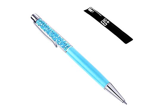 Qualität Kugelschreiber mit Swarovski-Kristallen, inklusive 1 Minen und Stifttasche - HELLBLAU von NEO+
