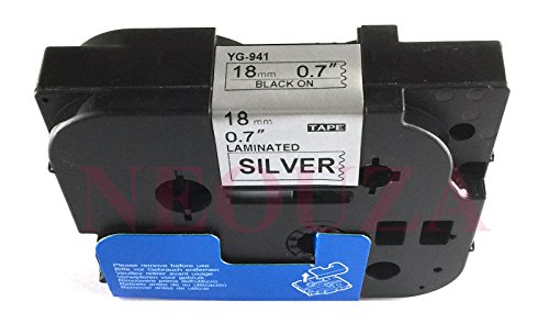 NEOUZA Compatible for Brother P-touch TZe Tz Black on Silver label tape 6mm 9mm 12mm 18mm 24mm 36mm all size(TZe-941 18mm) von NEOUZA