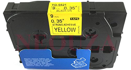 NEOUZA Compatible for Brother P-touch TZe Tz Black on Yellow label tape 6mm 9mm 12mm 18mm 24mm 36mm all size（TZe-S621 9mm Extra Strength） von NEOUZA