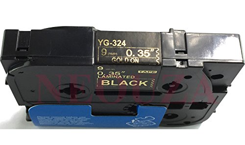 NEOUZA Compatible for Brother P-touch TZe Tz Gold on Black label tape 6mm 9mm 12mm 18mm 24mm 36mm all size(TZe-324 9mm) von NEOUZA