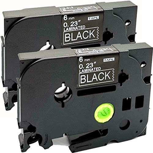 neouza 2 Stück kompatibel für Brother P-Touch laminiert TZe TZ Label Tape Cartridge, 6 mm x 8 m TZe-315 White on Black von NEOUZA