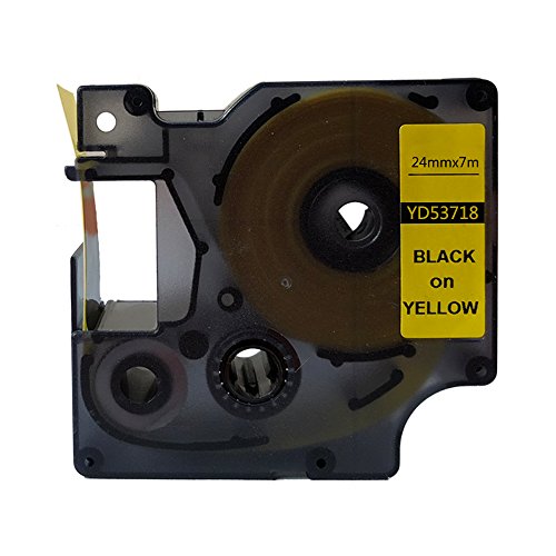 neouza Label Tape kompatibel für Dymo Standard D1 2,5 cm W x 23 'L 24 mm x 7 m Schwarz auf Gelb von NEOUZA