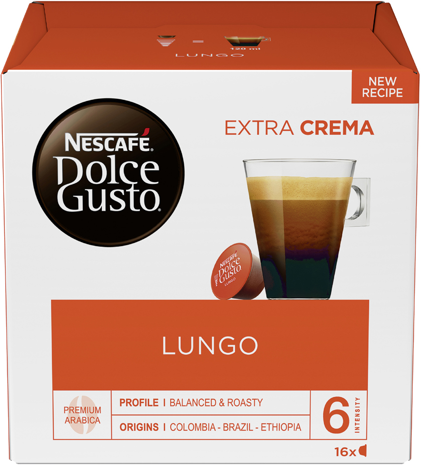 NESCAFE Dolce Gusto Kaffee Kapseln LUNGO , EXTRA CREMA, von NESCAFE