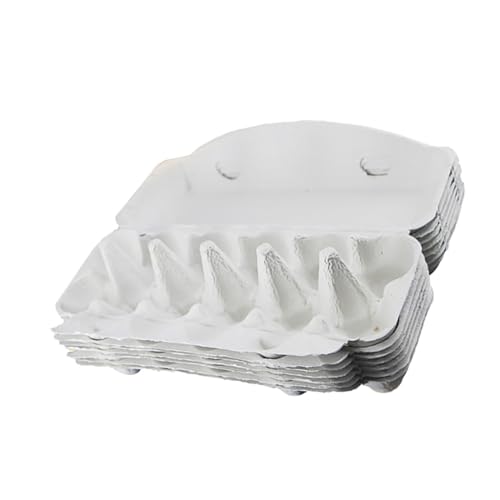 NESTINGHO 1 Satz 20St Brei-Eier-Tablett Eierablage Halter für Eierschalen Eierplatte Eiertransportbox für Eier Papiermaschee Eierkarton stoßfester Eierhalter Eierregal Zellstoff Light Grey von NESTINGHO