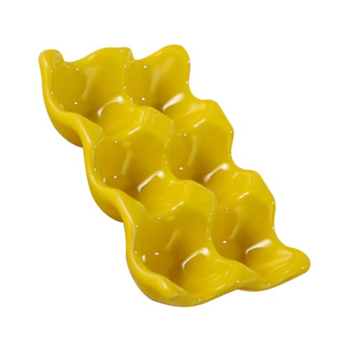 NESTINGHO 1Stk Eierablage Ei-Servierplatte dekorativer Eierspender roter Kühlschrank Eierkisten 6-Tasse Eier eier kühlschrank Eier-Serviertablett Eierhalter Keramik Yellow NESTINGHO 1Stk Eierablage Ei-Servierplatte dekorativer Eierspender roter Kühlschrank Eierkisten 6-Tasse Eier eier kühlschrank Eier-Serviertablett Eierhalter Keramik Yellow von NESTINGHO