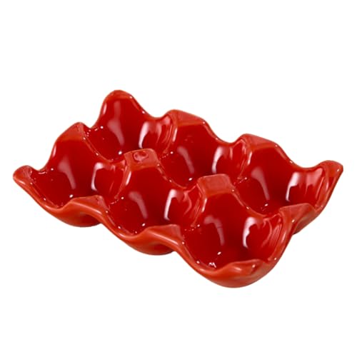NESTINGHO 1stk Eierablage Eierregal Arbeitsplatte Große Eieraufbewahrung Eierkisten Deviled Egg Servierplatte Eierspender Aus Porzellan Eierplatte Eierträger Ostereihalter Rot Keramik NESTINGHO 1stk Eierablage Eierregal Arbeitsplatte Große Eieraufbewahrung Eierkisten Deviled Egg Servierplatte Eierspender Aus Porzellan Eierplatte Eierträger Ostereihalter Rot Keramik von NESTINGHO