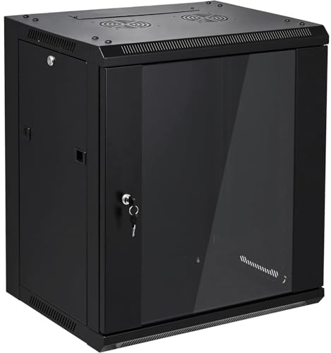 12U Serverschrank zur Wandmontage, Netzwerk-Rack, Verriegelung, Glastür NETECABLE 12U Serverschrank zur Wandmontage, Netzwerk-Rack, Verriegelung, Glastür NETECABLE von NETECABLE