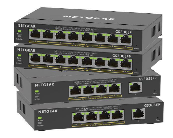 NETGEAR 5-Port Gigabit Ethernet PoE+ Power over Ethernet von NETGEAR