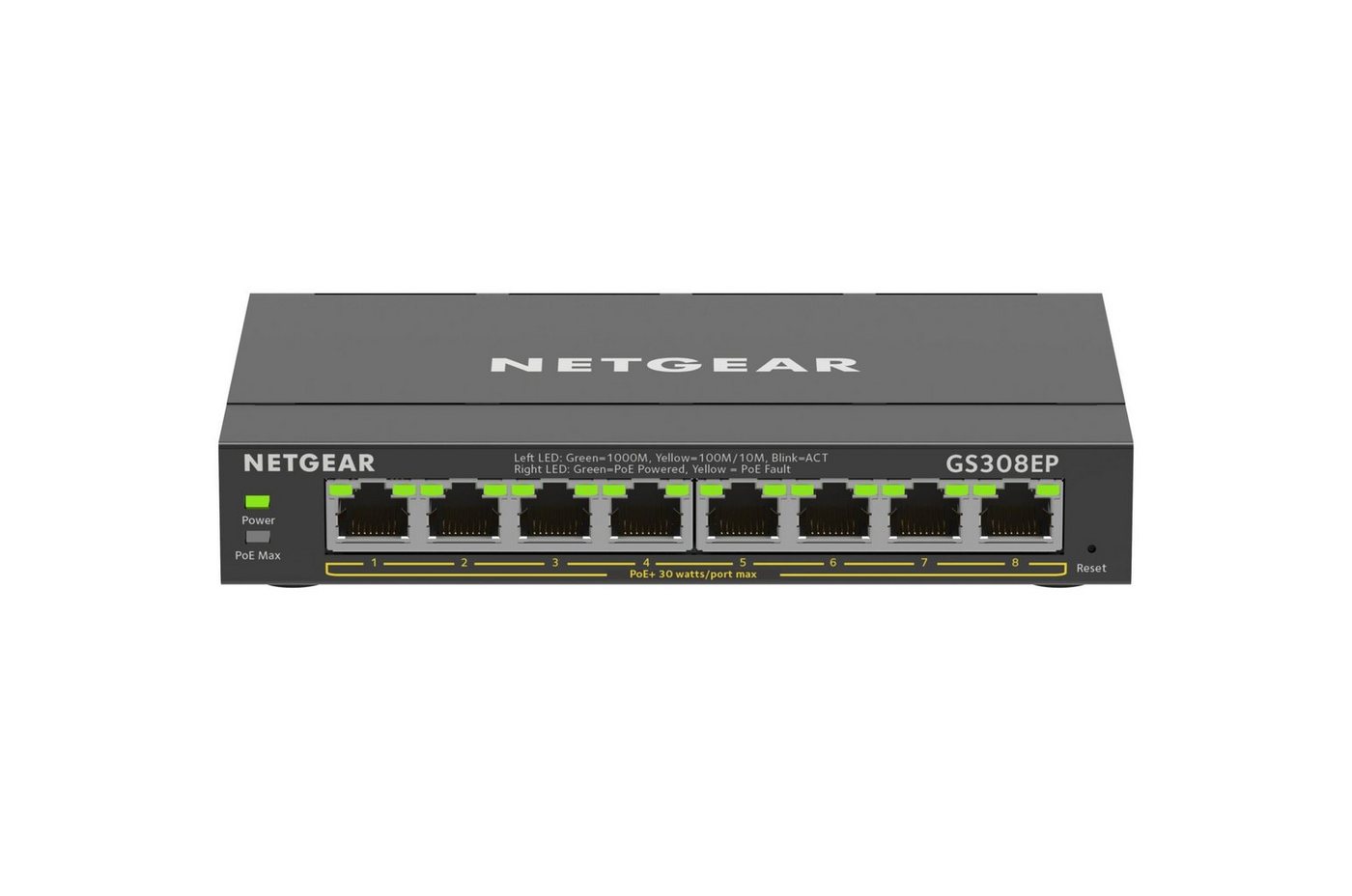 NETGEAR 8-Port Gigabit Ethernet PoE+ Plus Switch Netzwerk-Switch von NETGEAR