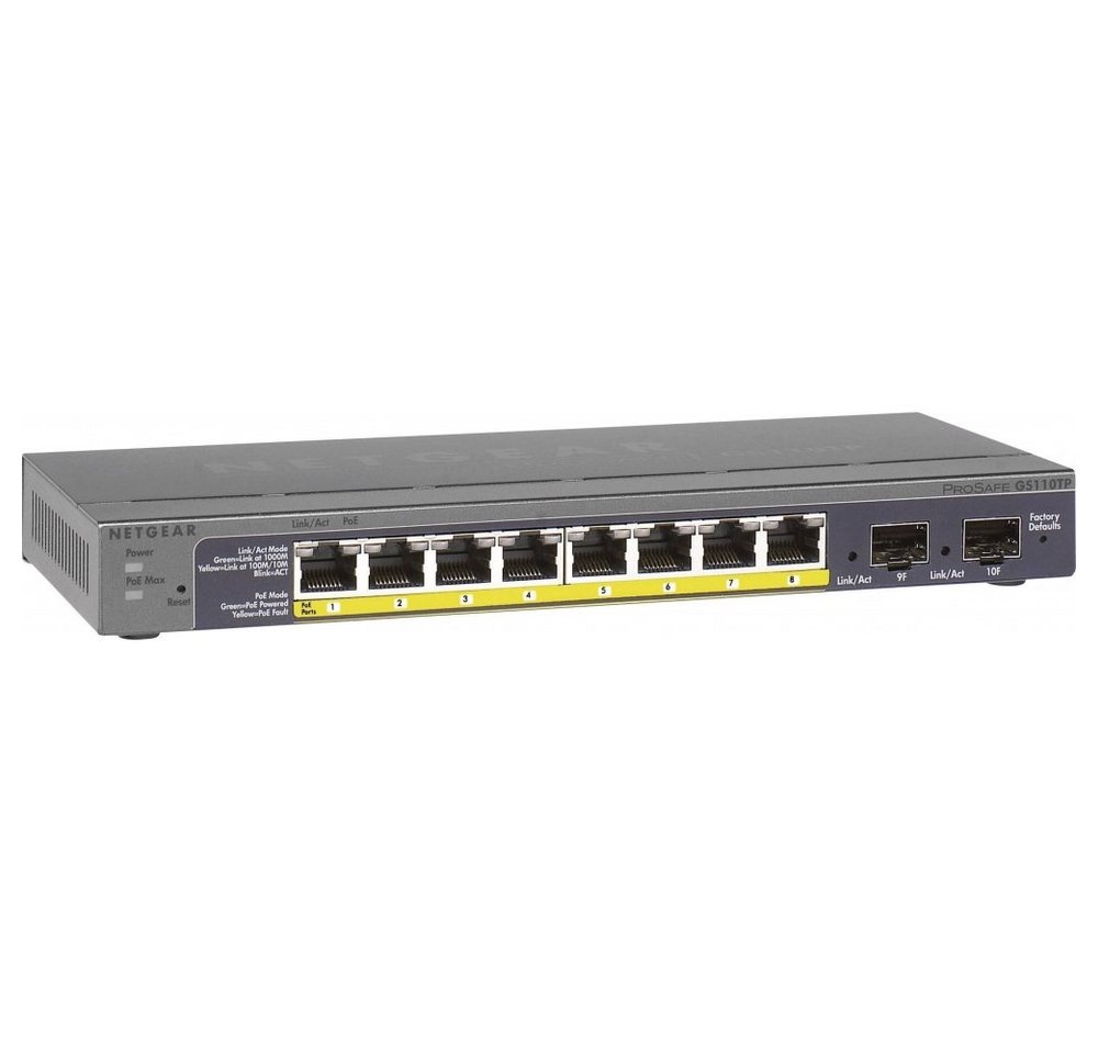 NETGEAR GS110TP-300EUS - Netzwerk Switch - 10-Port - schwarz Netzwerk-Switch von NETGEAR