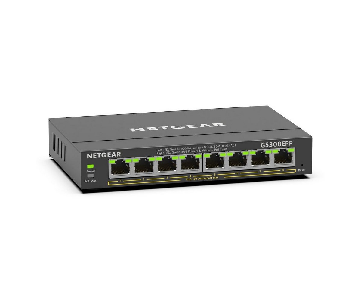 NETGEAR NETGEAR GS308EPP 8-Port-Gigabit-Ethernet-Hochleistungs-PoE + Smart Man Netzwerk-Switch von NETGEAR