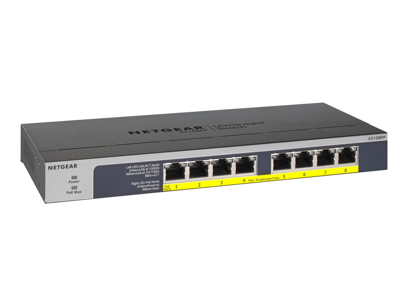NETGEAR NETGEAR Switch / 8-Port Gigabit Ethernet PoE+ flex Unmanaged Switch Netzwerk-Switch NETGEAR NETGEAR Switch / 8-Port Gigabit Ethernet PoE+ flex Unmanaged Switch Netzwerk-Switch von NETGEAR