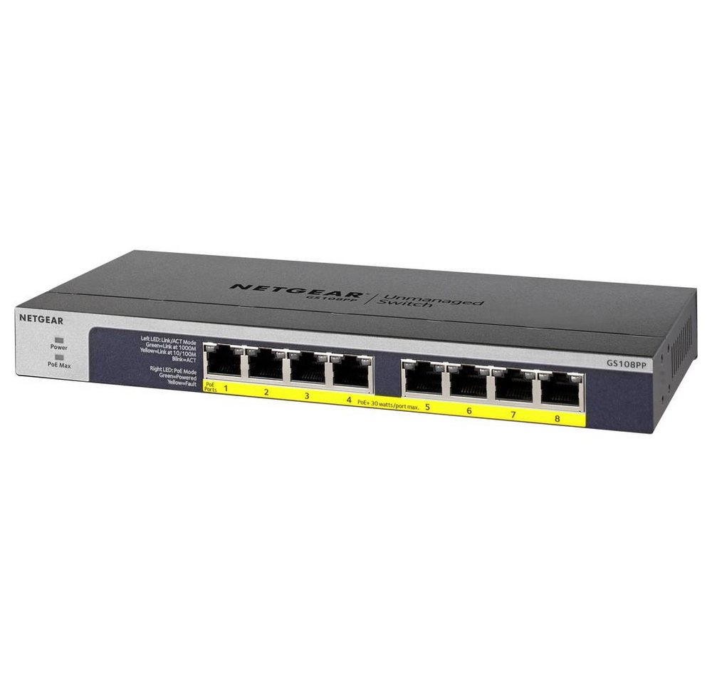 NETGEAR ungemanaged Gigabit Ethernet (10/100/1000) Netzwerk-Switch (PoE-Funktion) von NETGEAR