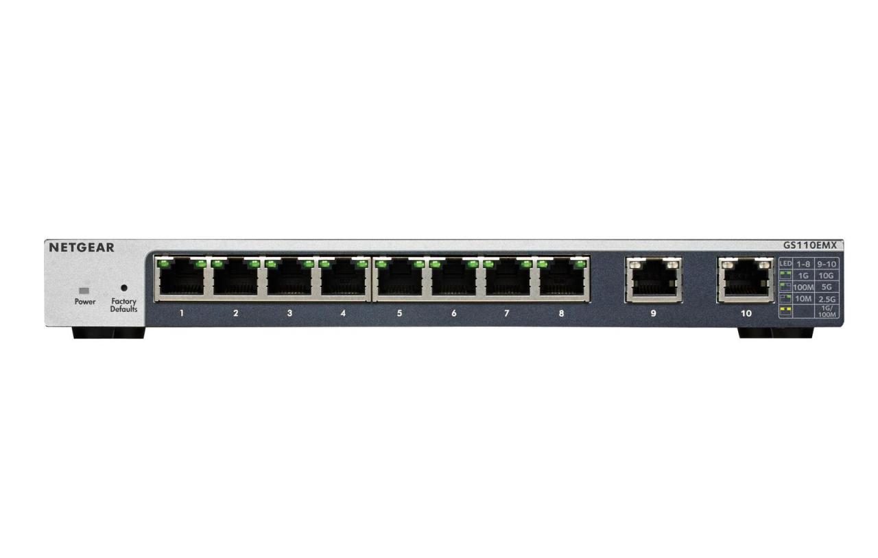 Netgear GS110EMX 8-Port Gigabit Smart Managed Plus Switch mit 2-Port 10G/Mult... von NETGEAR